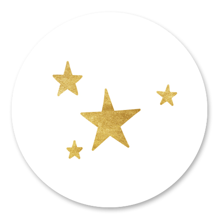 Sterretjes klein - goud op wit
